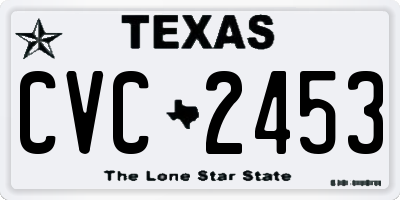 TX license plate CVC2453