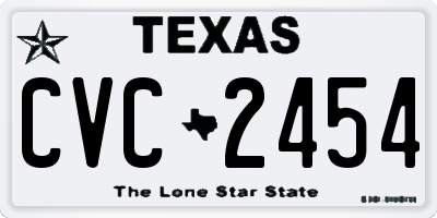 TX license plate CVC2454