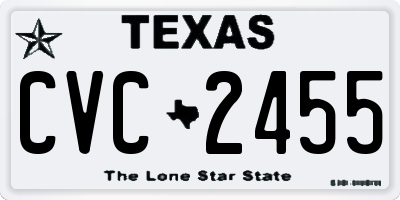 TX license plate CVC2455