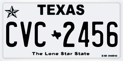 TX license plate CVC2456