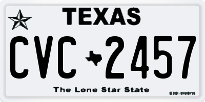 TX license plate CVC2457