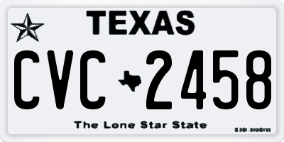 TX license plate CVC2458