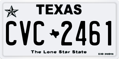 TX license plate CVC2461