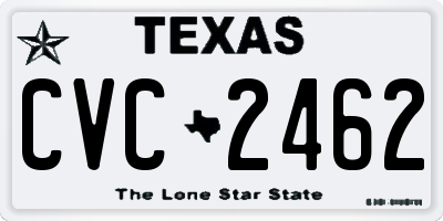 TX license plate CVC2462