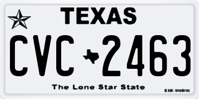 TX license plate CVC2463