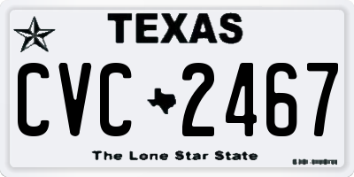 TX license plate CVC2467