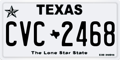 TX license plate CVC2468