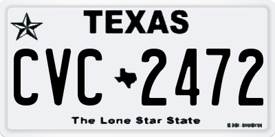 TX license plate CVC2472