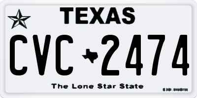 TX license plate CVC2474