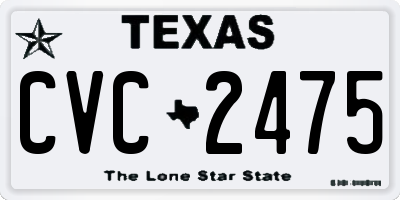 TX license plate CVC2475
