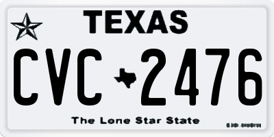 TX license plate CVC2476