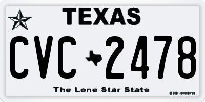 TX license plate CVC2478