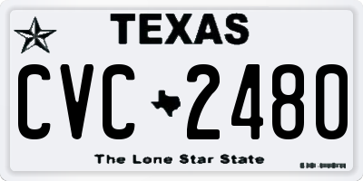 TX license plate CVC2480
