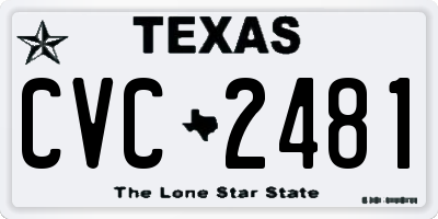 TX license plate CVC2481