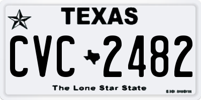 TX license plate CVC2482