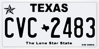 TX license plate CVC2483