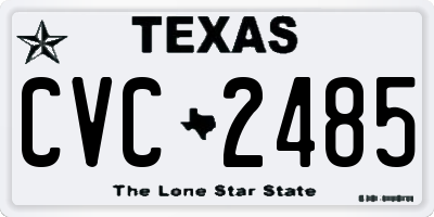 TX license plate CVC2485