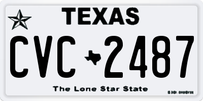TX license plate CVC2487