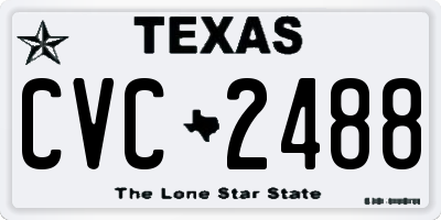 TX license plate CVC2488