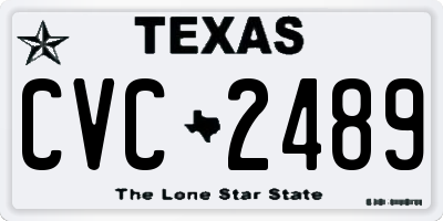 TX license plate CVC2489
