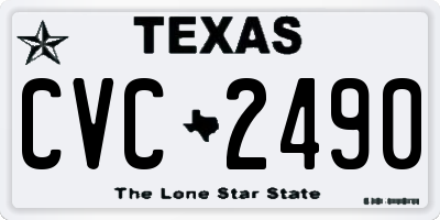 TX license plate CVC2490