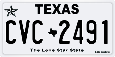 TX license plate CVC2491