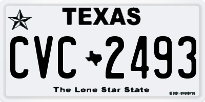 TX license plate CVC2493