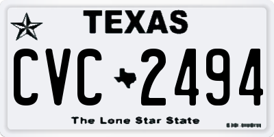 TX license plate CVC2494