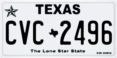 TX license plate CVC2496