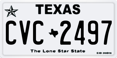 TX license plate CVC2497