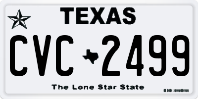 TX license plate CVC2499