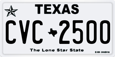 TX license plate CVC2500