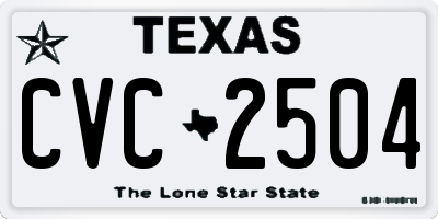 TX license plate CVC2504