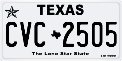 TX license plate CVC2505