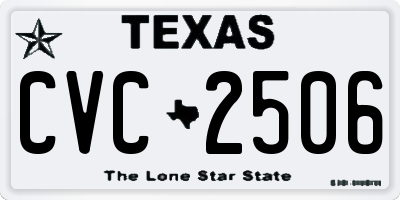 TX license plate CVC2506