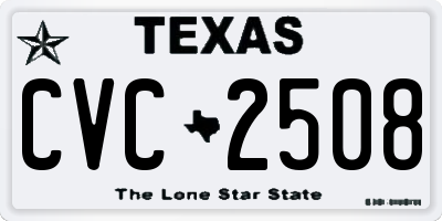 TX license plate CVC2508