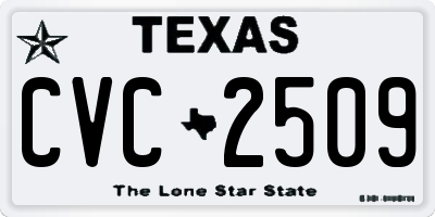 TX license plate CVC2509