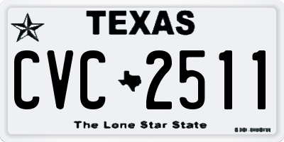 TX license plate CVC2511