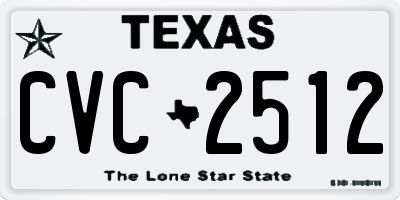 TX license plate CVC2512
