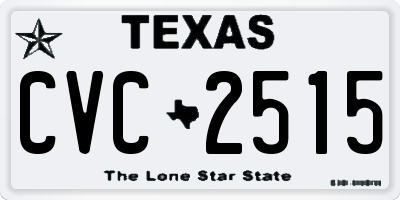 TX license plate CVC2515