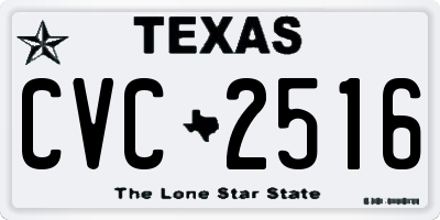 TX license plate CVC2516