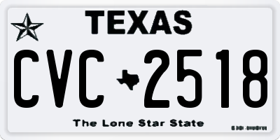 TX license plate CVC2518