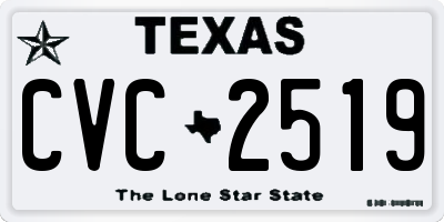 TX license plate CVC2519