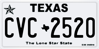 TX license plate CVC2520