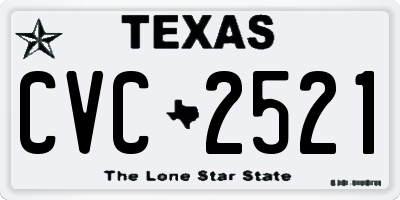 TX license plate CVC2521