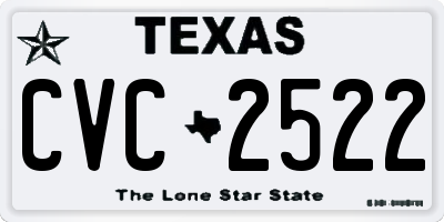 TX license plate CVC2522