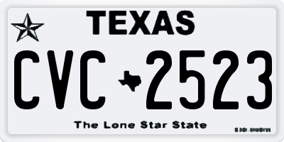 TX license plate CVC2523