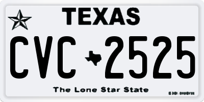 TX license plate CVC2525
