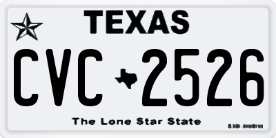 TX license plate CVC2526