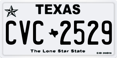 TX license plate CVC2529